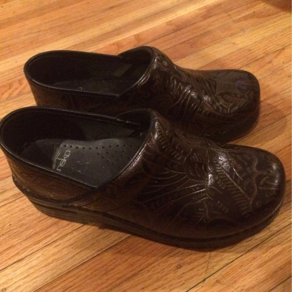 Dansko Brown Patent Leather Professional Clogs